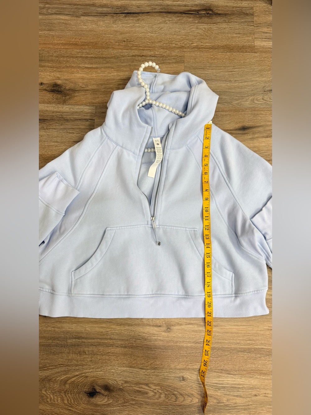 Lululemon Scuba Oversized Half-Zip Hoodie XL/XXL Blue Linen Light Blue - Picture 8 of 9